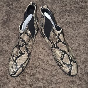 Snake Print Ankle Boots
